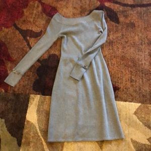 White House Black Market Gray Lightweight Sweater Dress